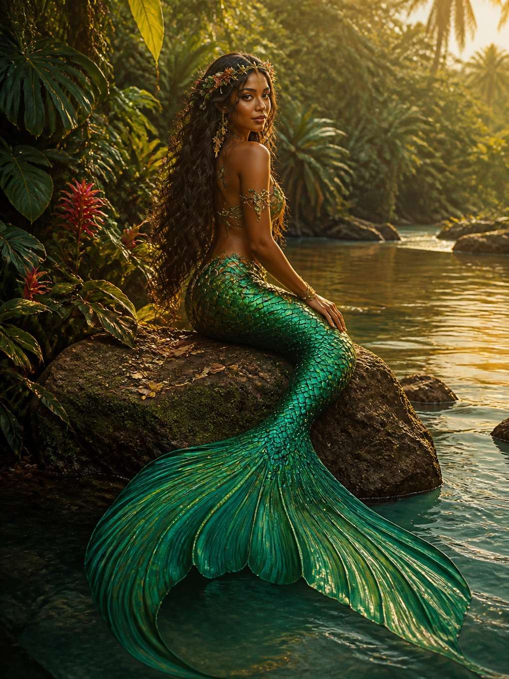 iara em visual boho de fantasia brasileira - exemplo de iara com