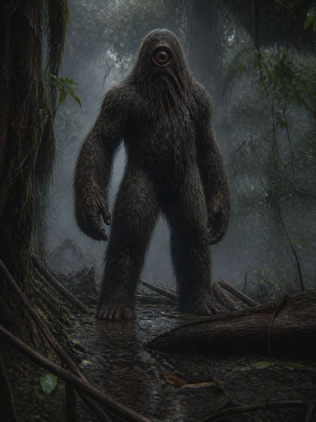 mapinguari na floresta densa - exemplo de imagens do folclore brasileiro com