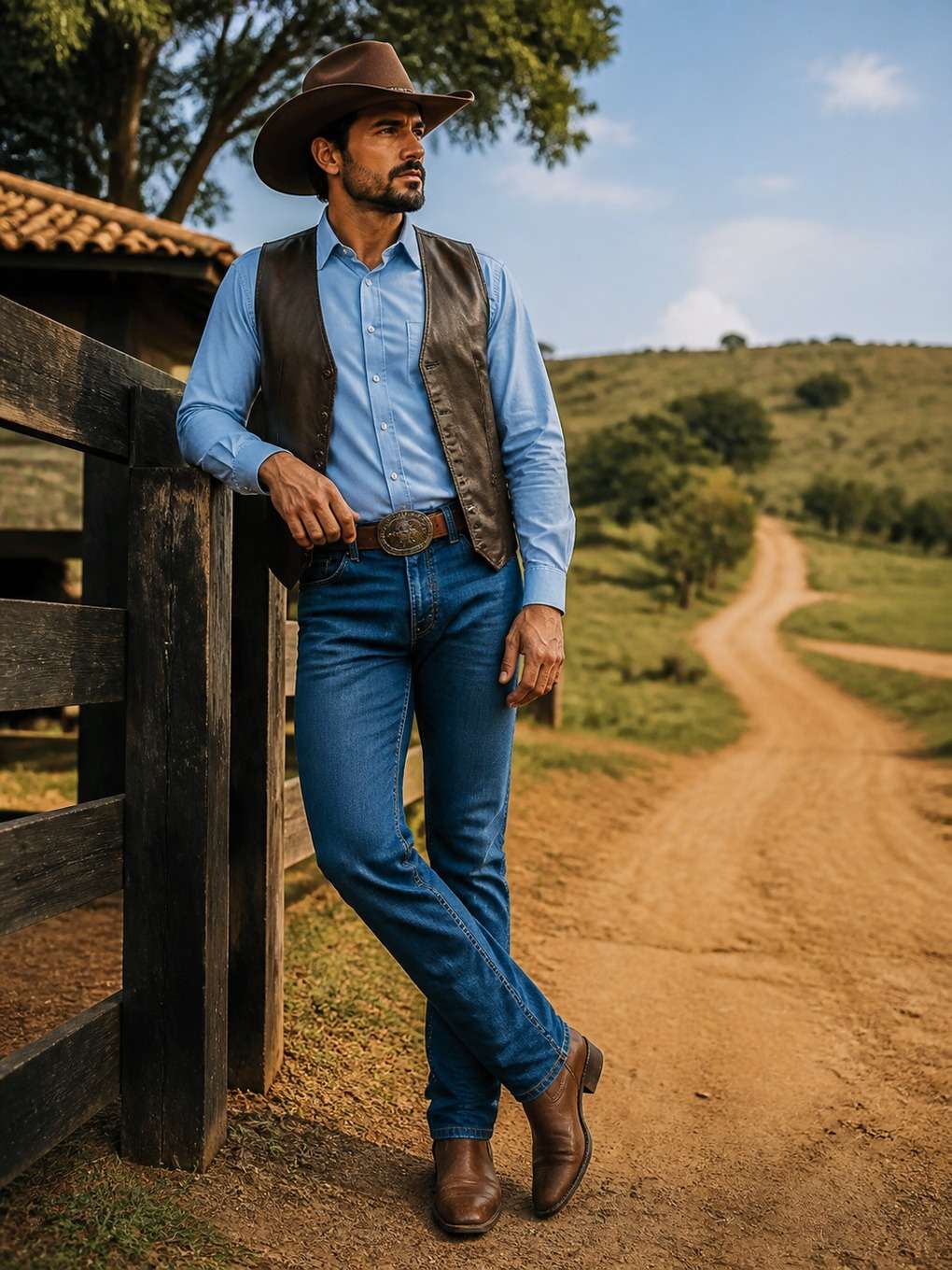 look para cavalgada tradicional - exemplo de look sertanejo masculino