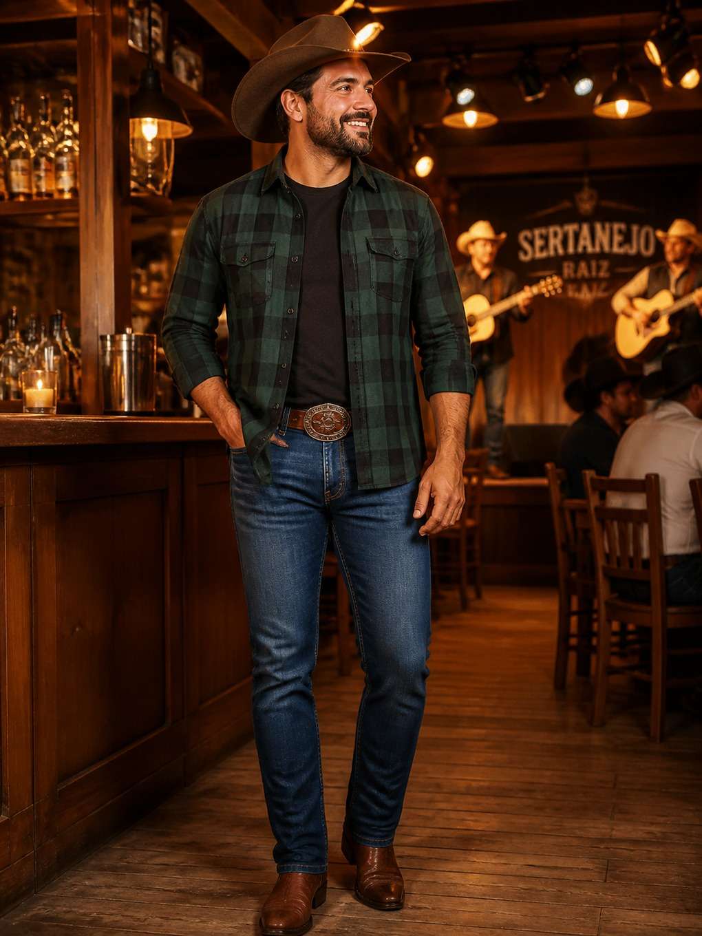 look sertanejo em bar do interior - exemplo de look sertanejo masculino