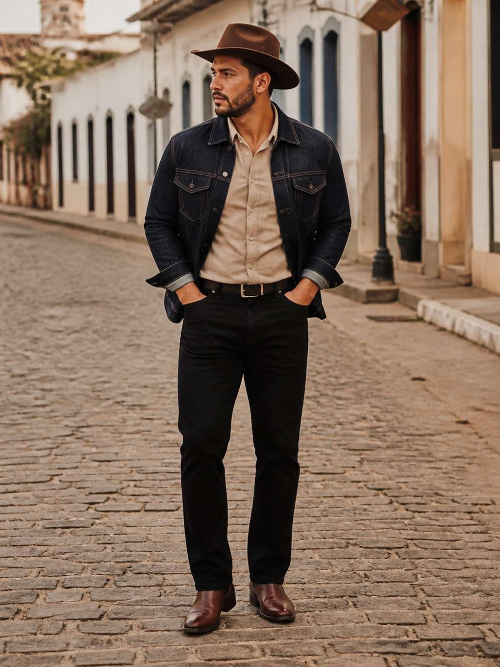 visual caipira urbano sofisticado - exemplo de look sertanejo masculino