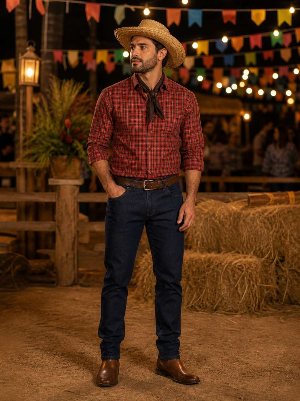 visual para festa junina sofisticada - exemplo de look sertanejo masculino