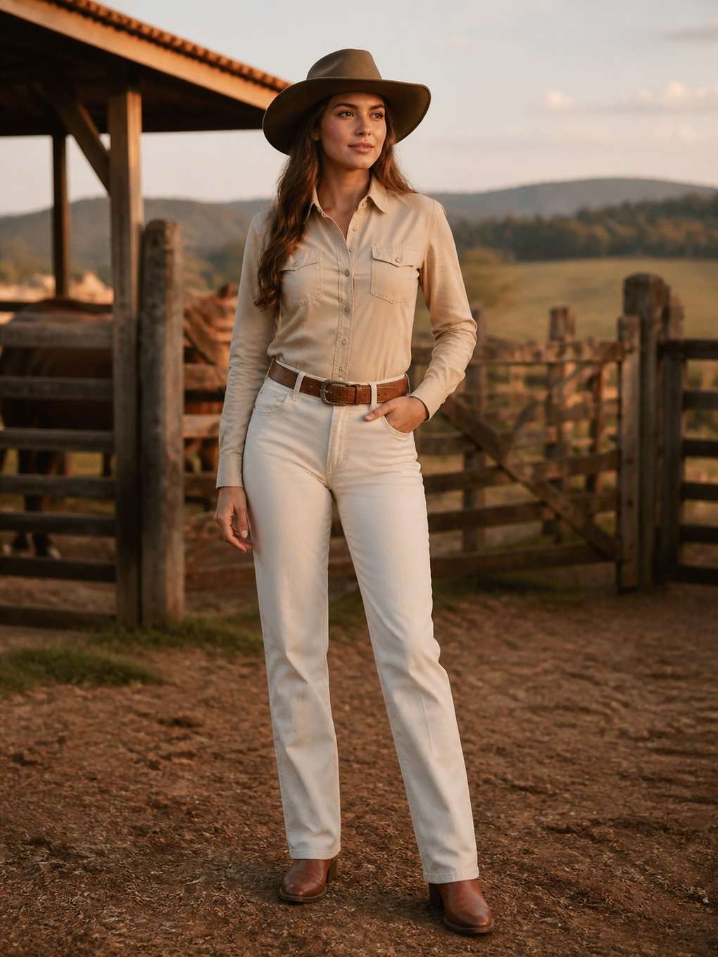estilo agro moderno para retrato de corpo inteiro - exemplo de looks sertanejos