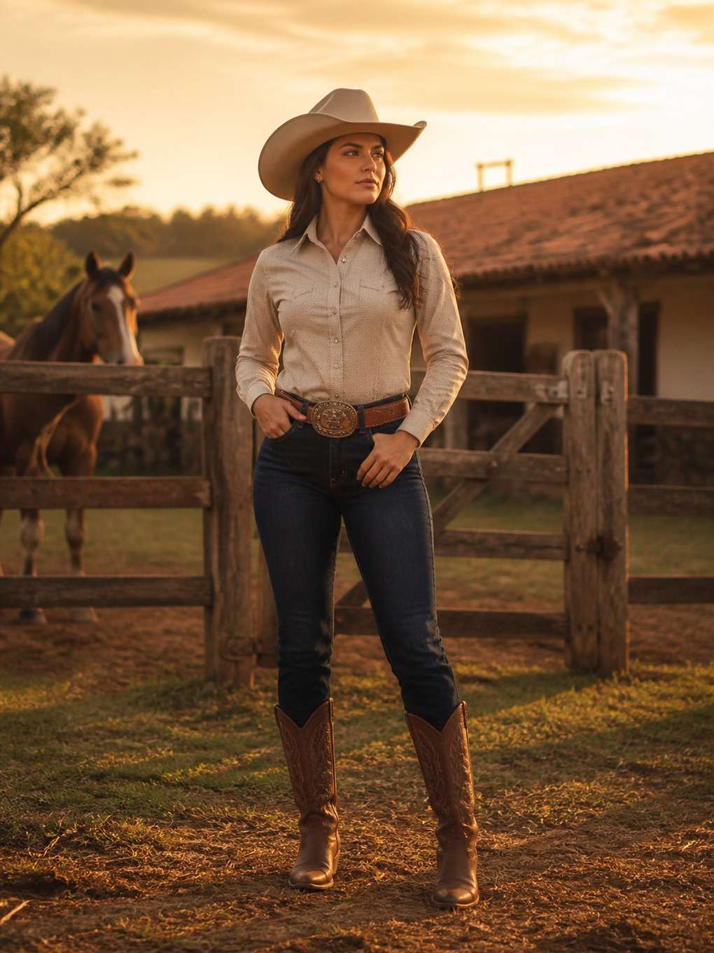 estilo boiadeira moderno e elegante - exemplo de looks sertanejos