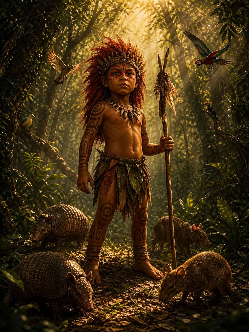 caipora na proteção da fauna - exemplo de personagens do folclore brasileiro com