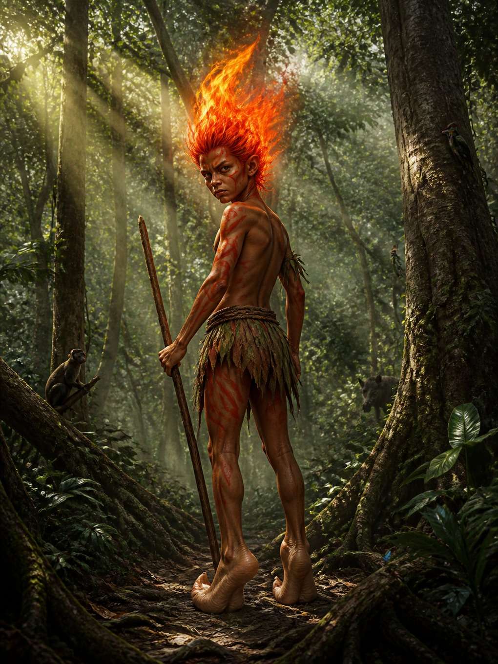 curupira guardião da floresta - exemplo de personagens do folclore brasileiro com
