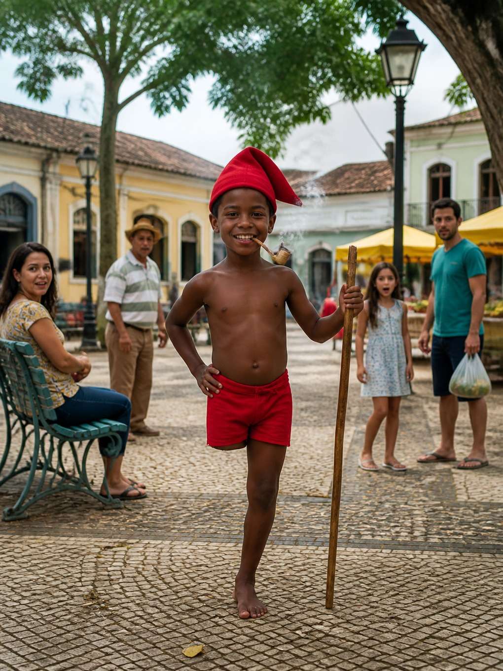 saci-pererê na cidade brasileira - exemplo de saci-pererê com