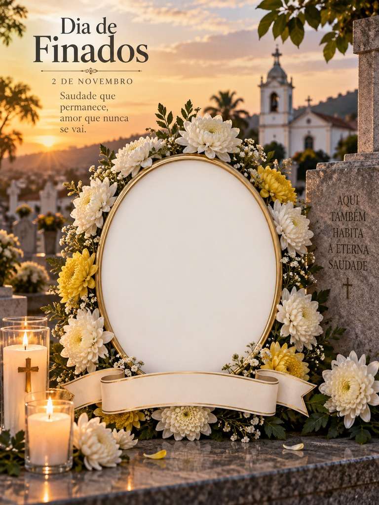 Cartão memorial com espaço para foto gerado com IA