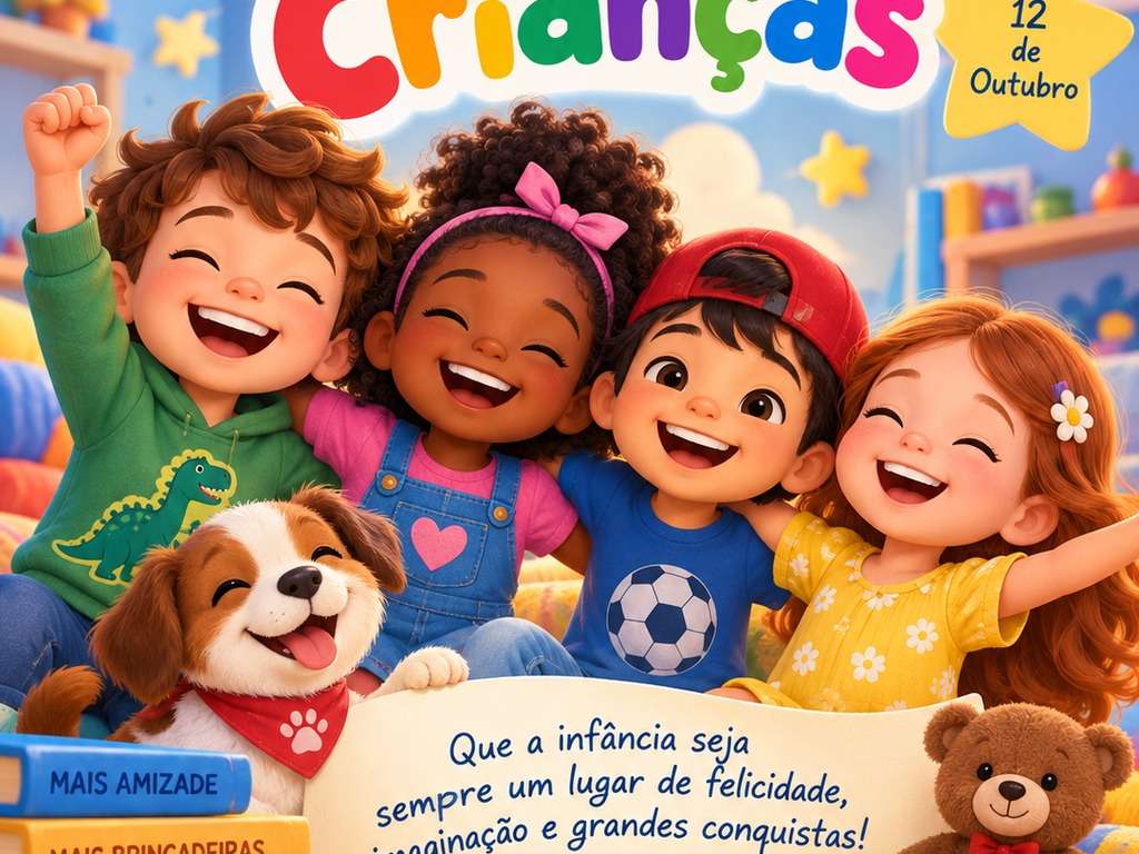Imagem vertical de Dia das Crianças para Stories gerada com IA