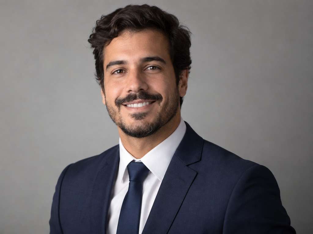 Retrato corporativo gerado com IA para ensaio profissional