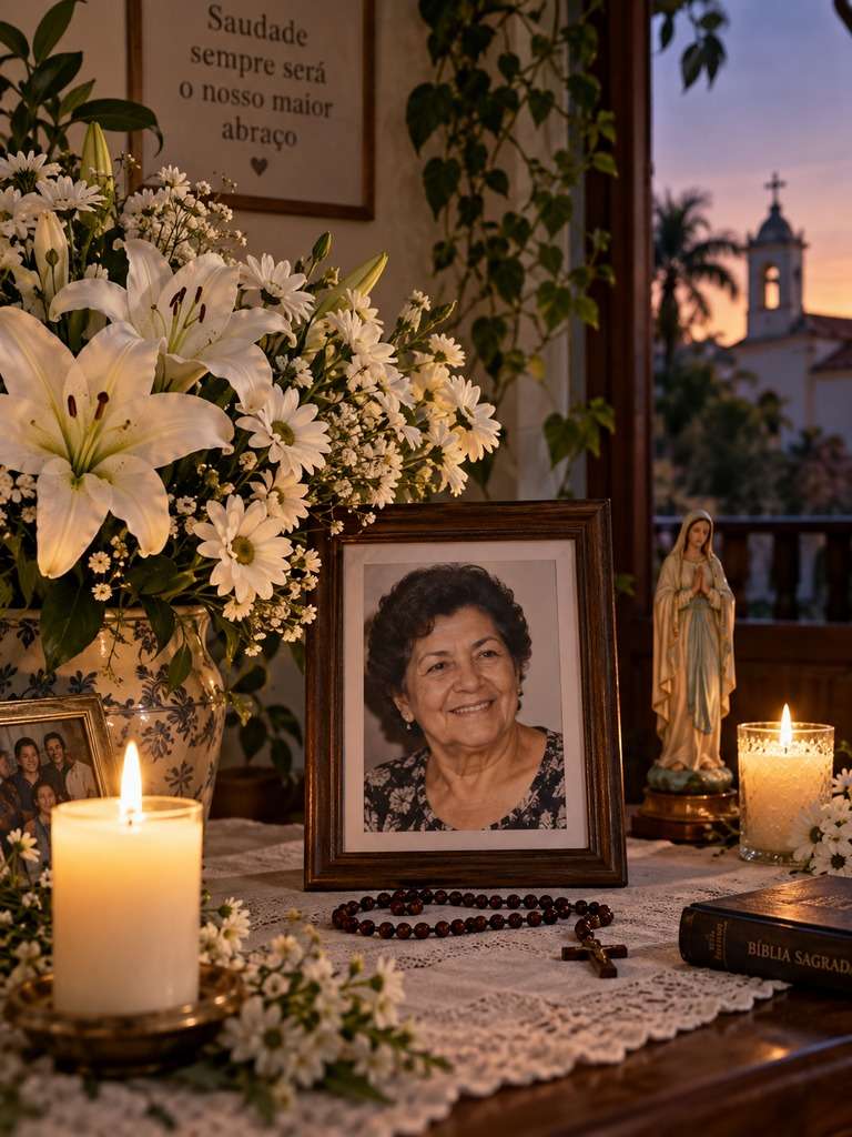 Buquê de flores brancas de homenagem gerado com IA