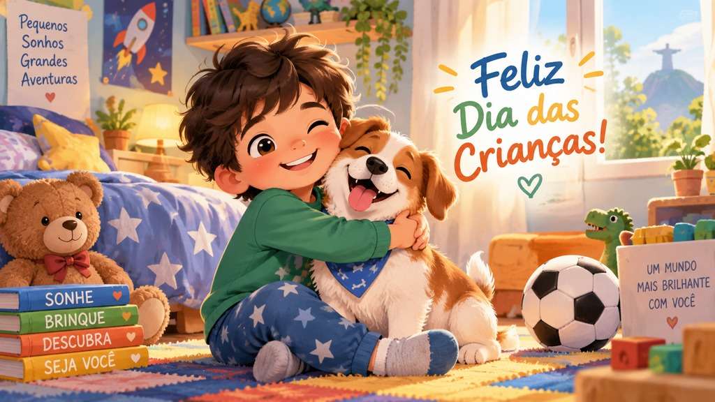 Versão criança em ilustração gerada com IA