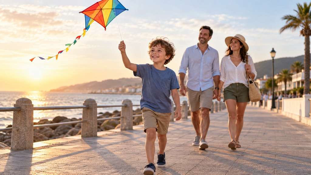 Versão criança em passeio na praia gerada com IA