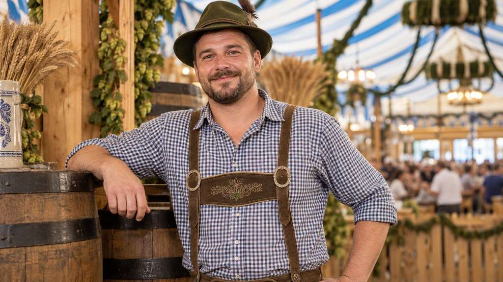 Foto transformada em retrato editorial de Oktoberfest