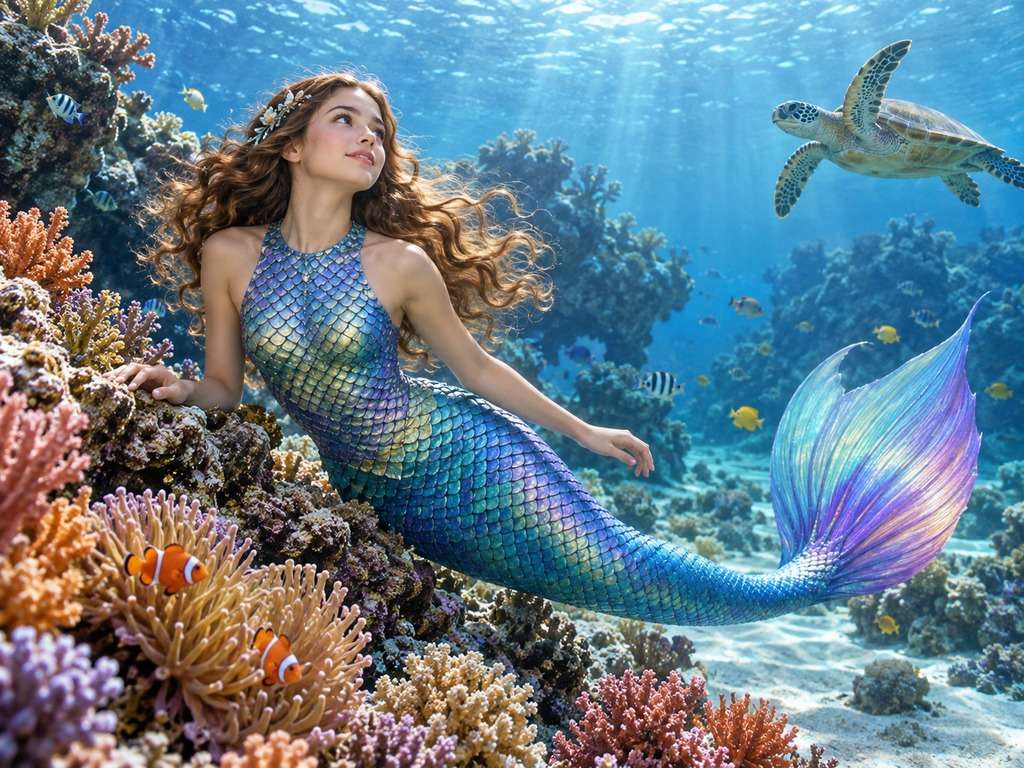Foto em sereia no recife gerada com IA