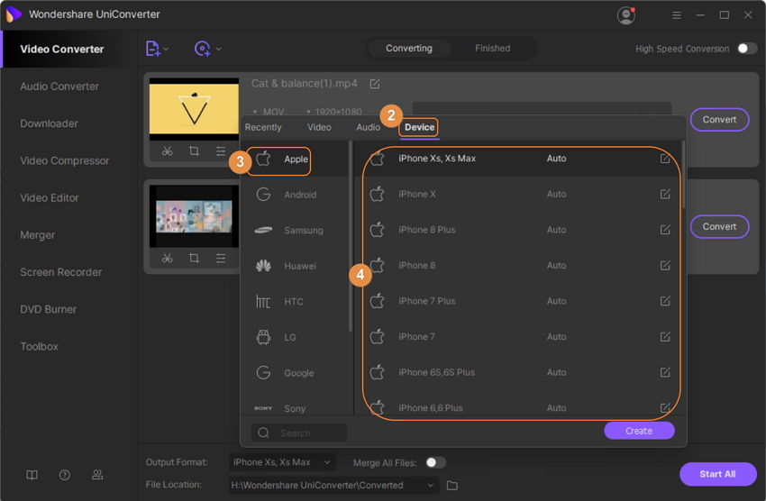 select psp as iphone format