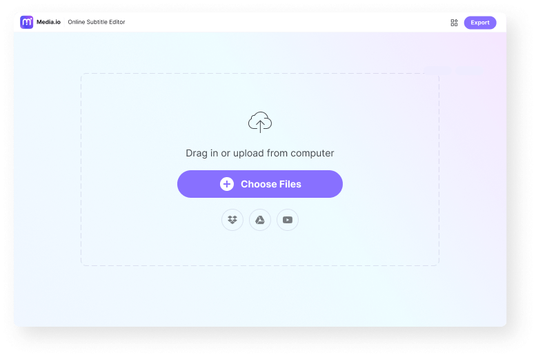 zugriff auf den media.io online untertitel editor