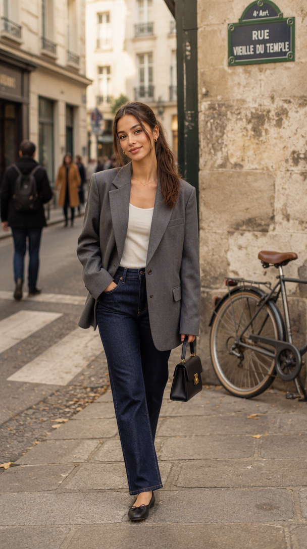 Prompt IA Street style parisien - Le Marais, look off-dutym