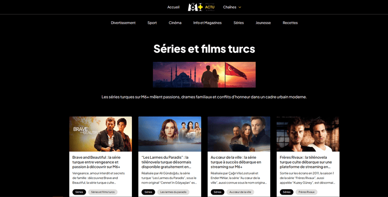 Séries turques avec sous-titres francais sur m6