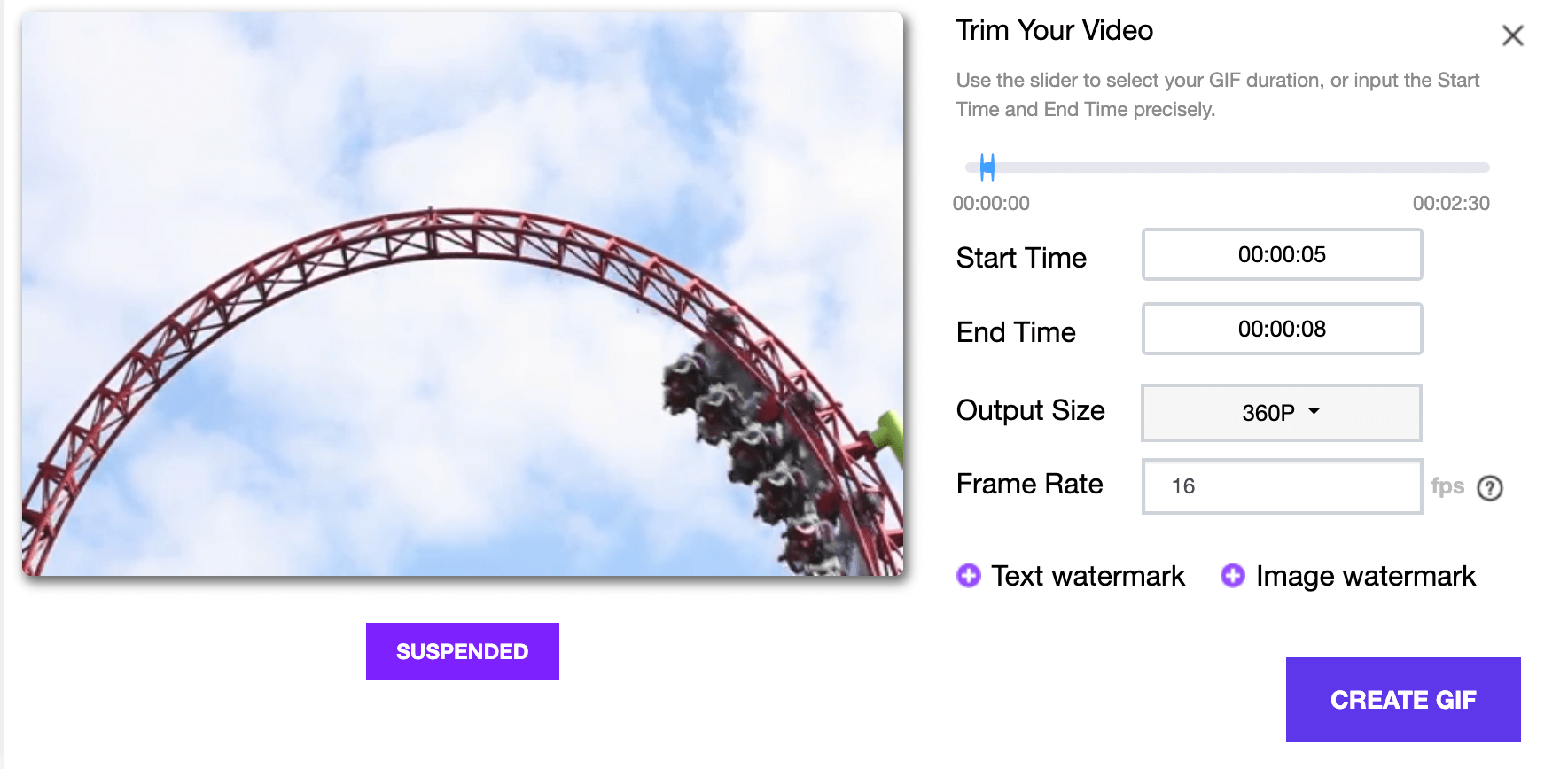 create gif from YouTube video