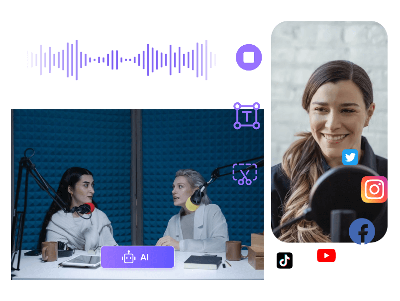 media.io podcast to video banner