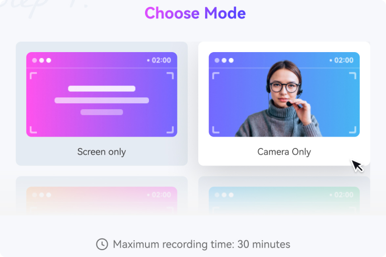 choose screen recording mode