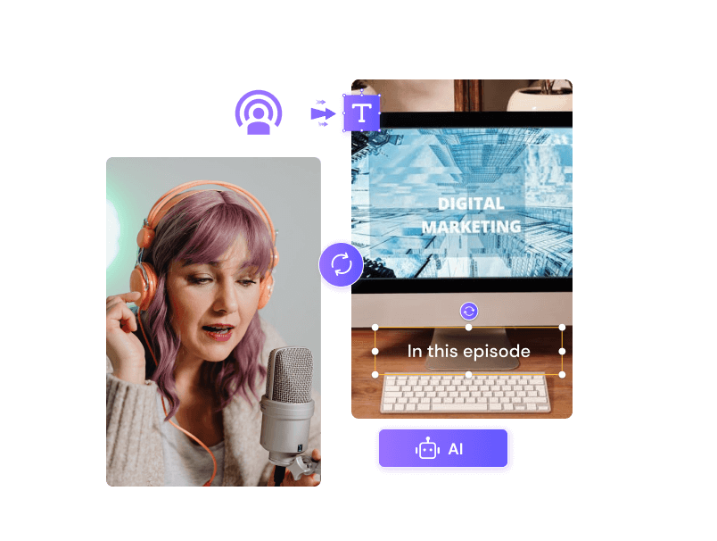 transcribe podcast with media.io banner