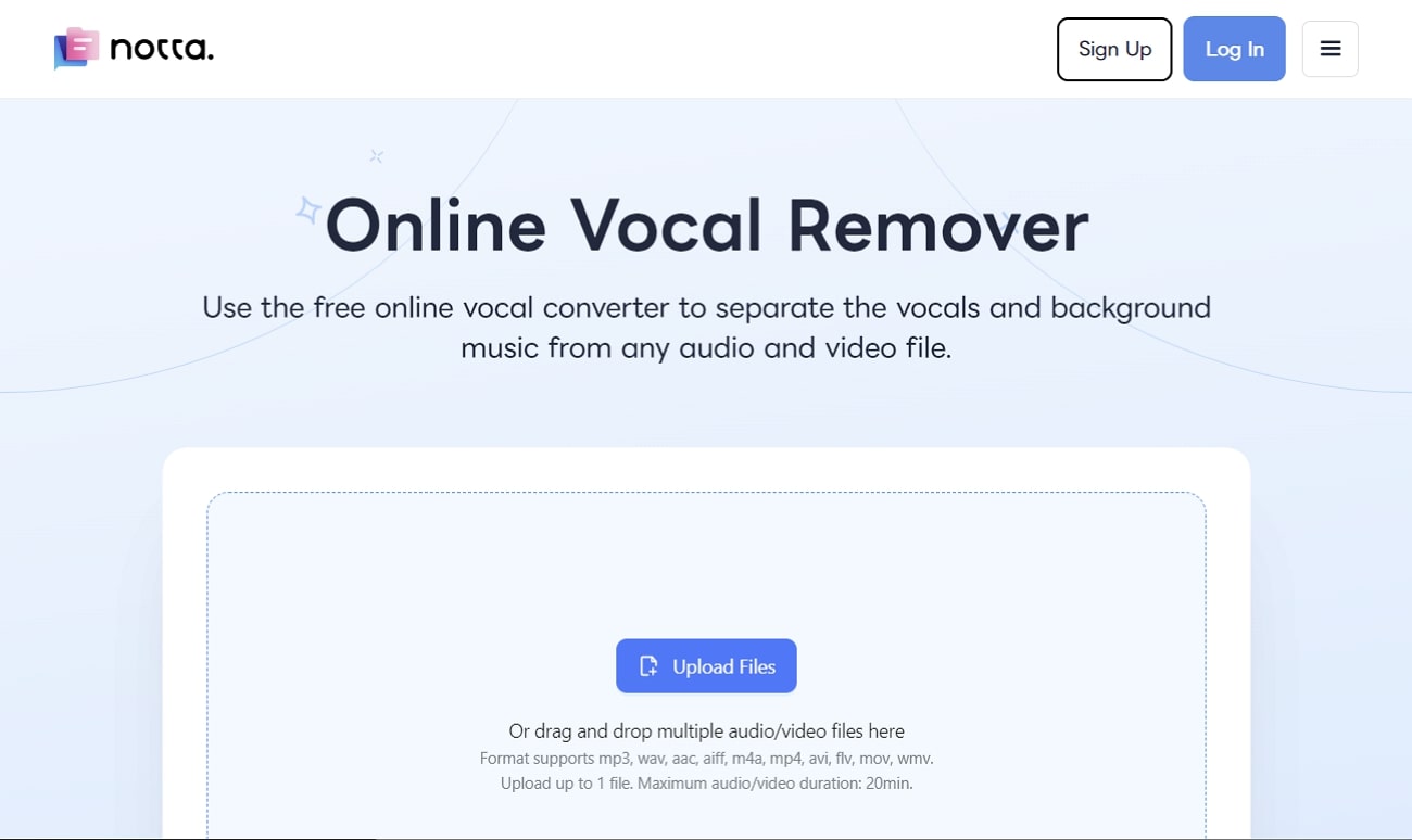 notta online vocal remover