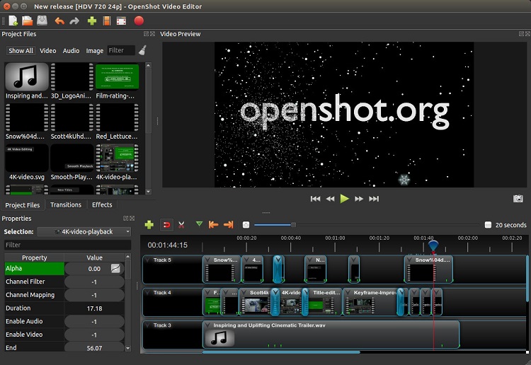 tool interface openshot