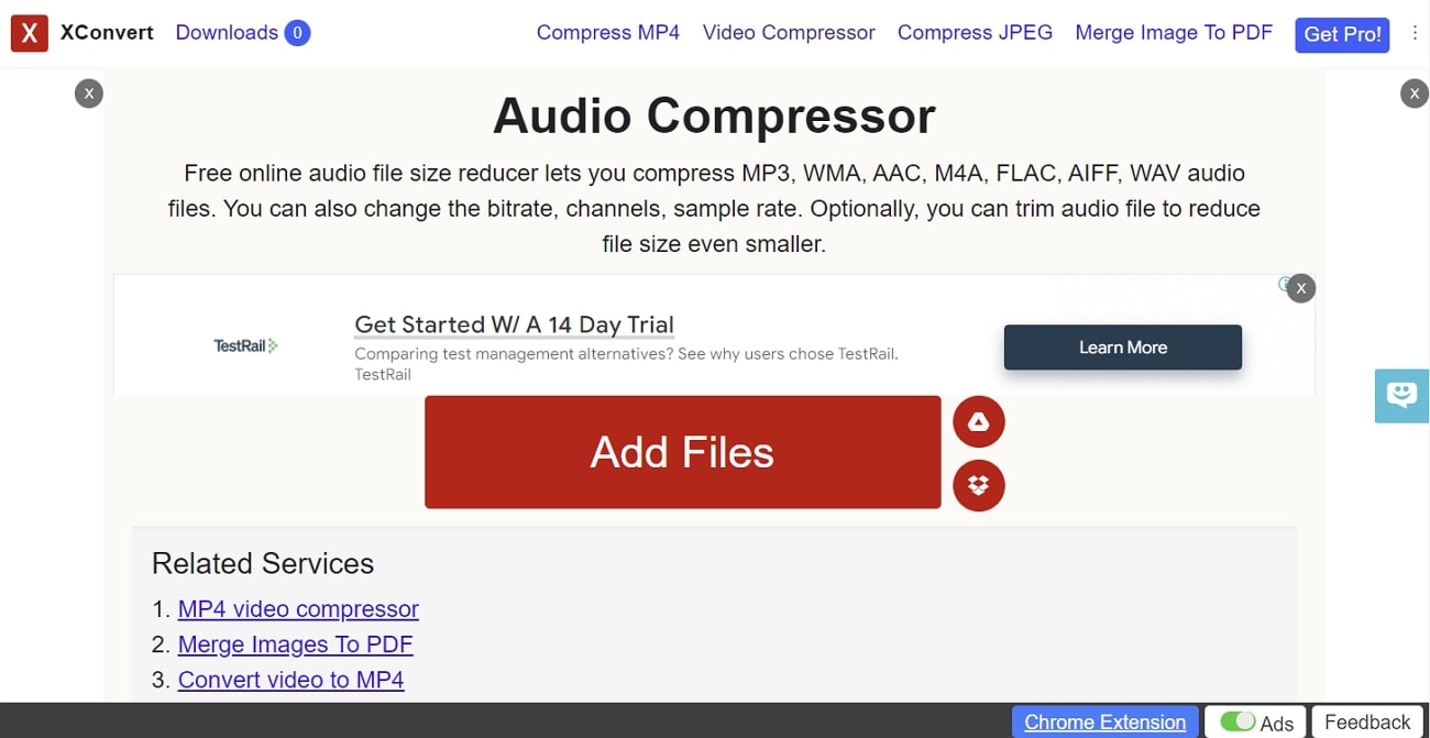 xconvert online audio compressor