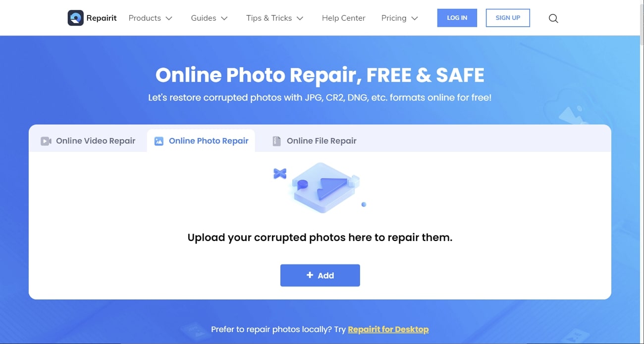 repairit outil de réparation de photos en ligne