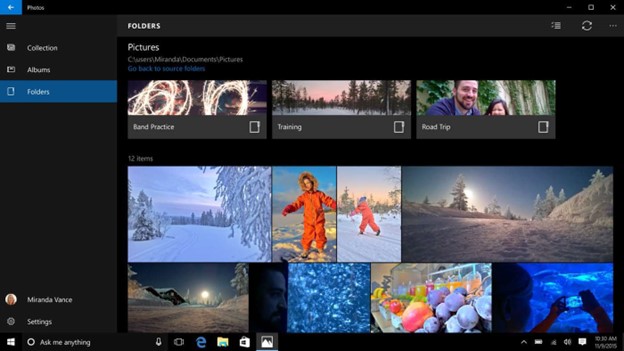 microsoft photos interface