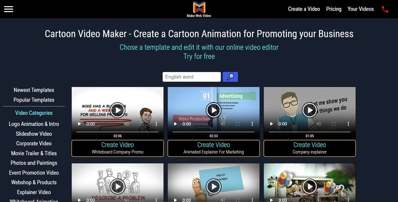 make web video online cartoon maker