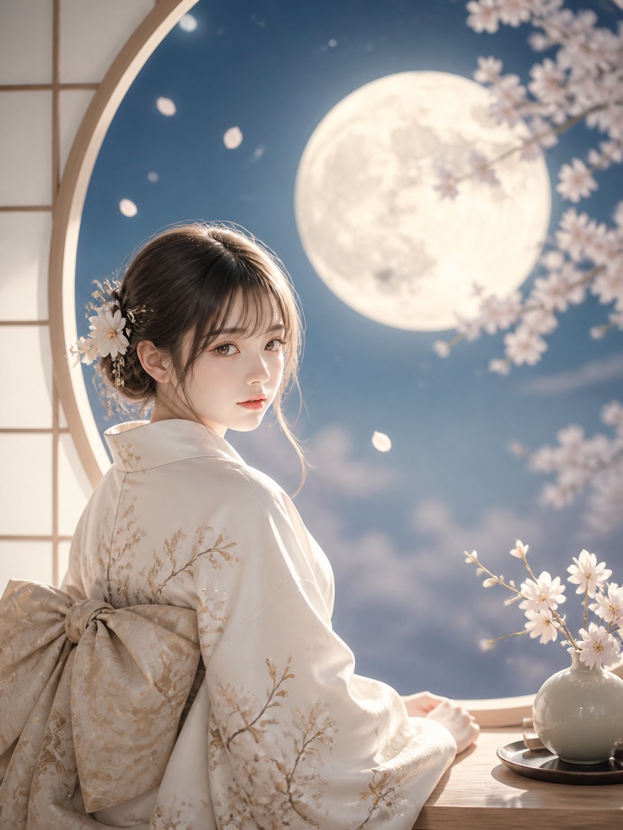 和服 × 満月 作例13の作例画像