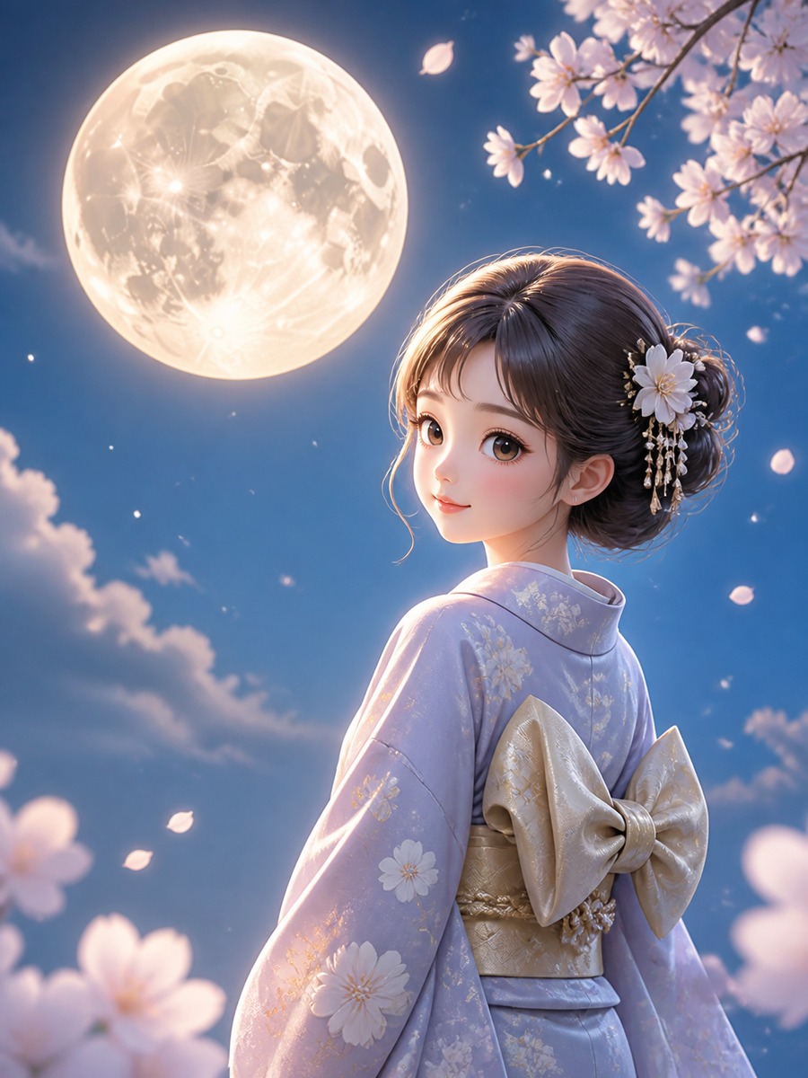 和服 × 満月 作例18の作例画像