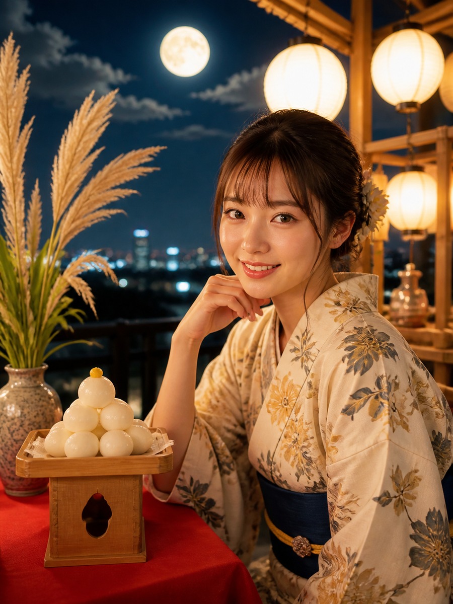 月見イベントのSNS写真の作例画像