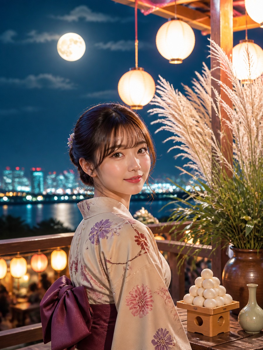 月見イベントのSNS写真の作例画像