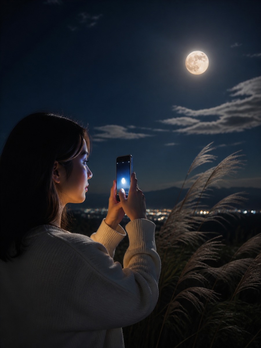 スマホで月を撮る月見スナップの作例画像