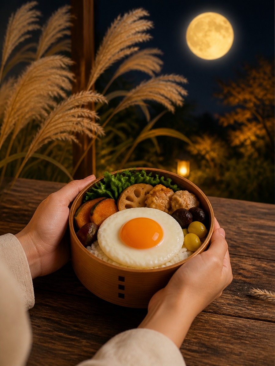月見弁当と秋の写真の作例画像