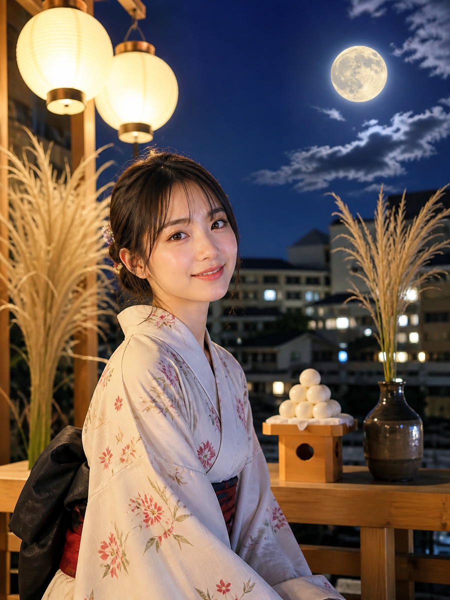 月見イベントのSNS写真の作例画像