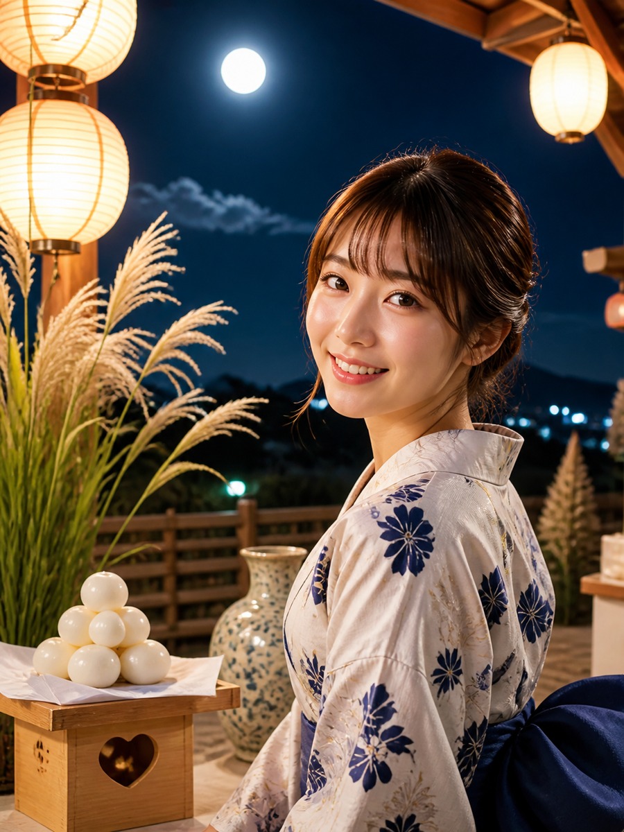 月見イベントのSNS写真の作例画像