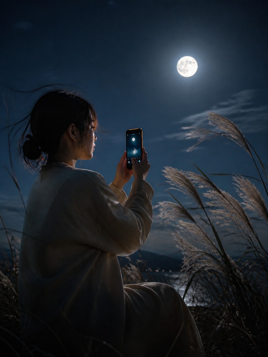 スマホで月を撮る月見スナップの作例画像