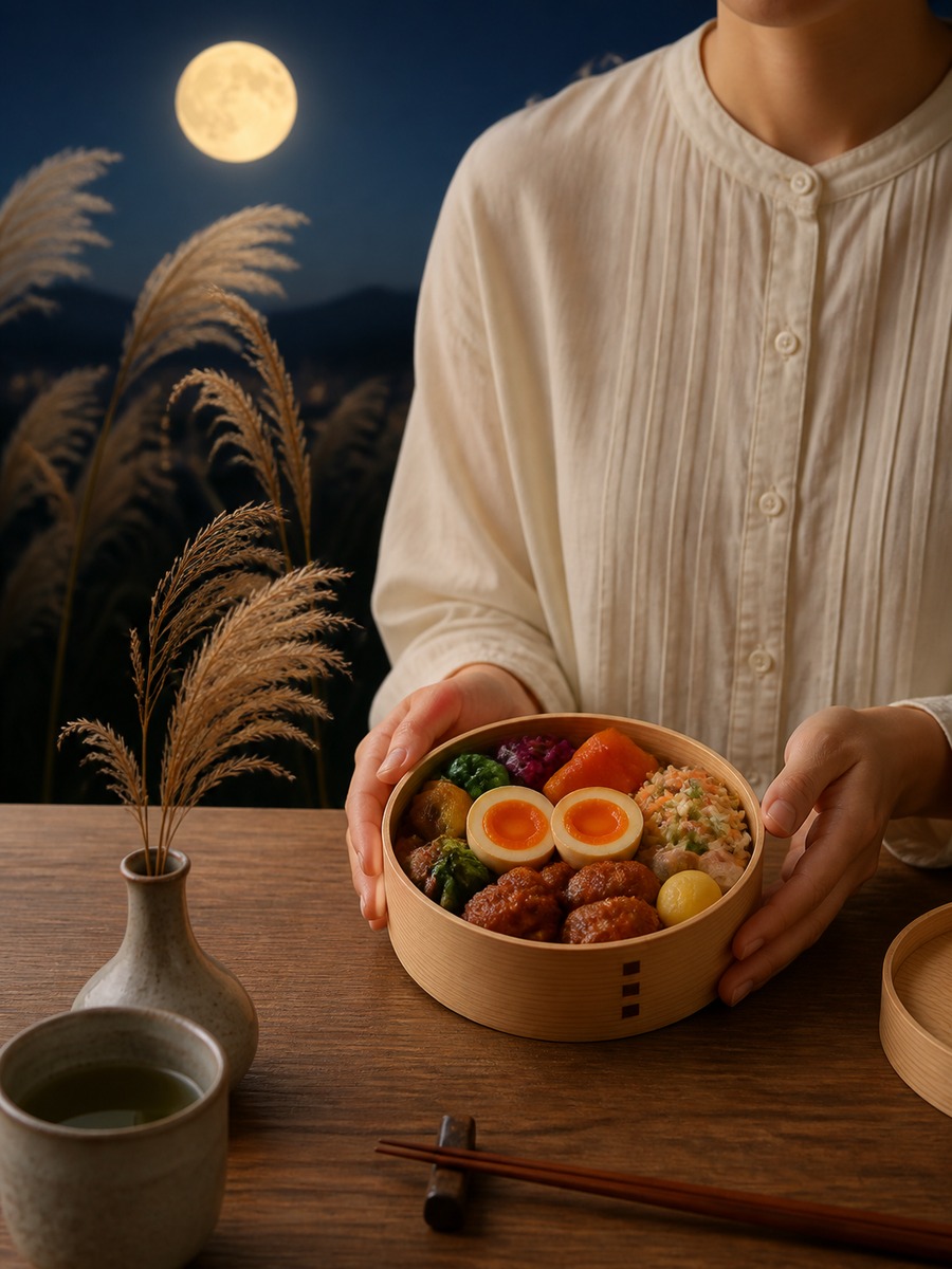 月見弁当と秋の写真の作例画像