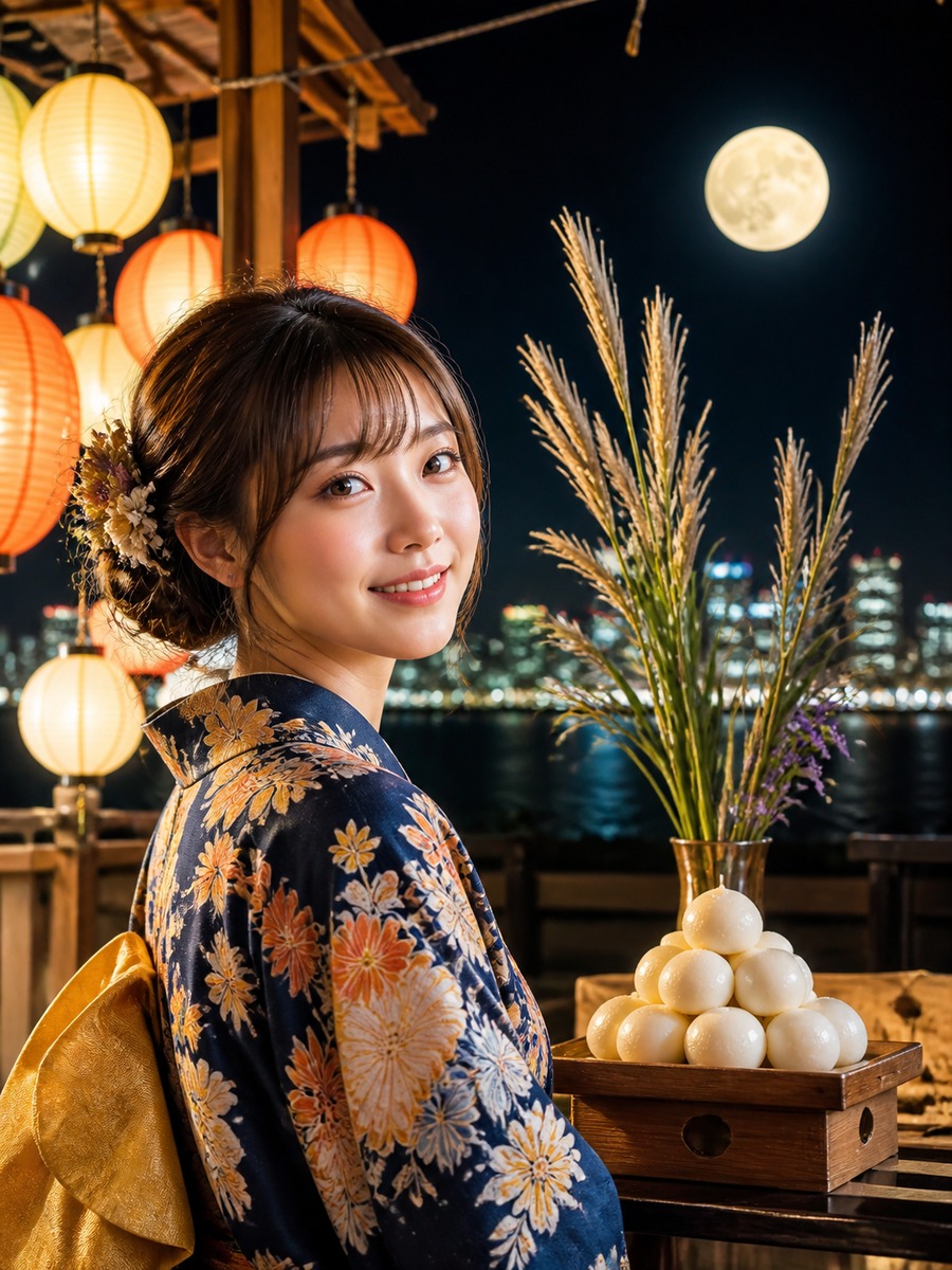 月見イベントのSNS写真の作例画像