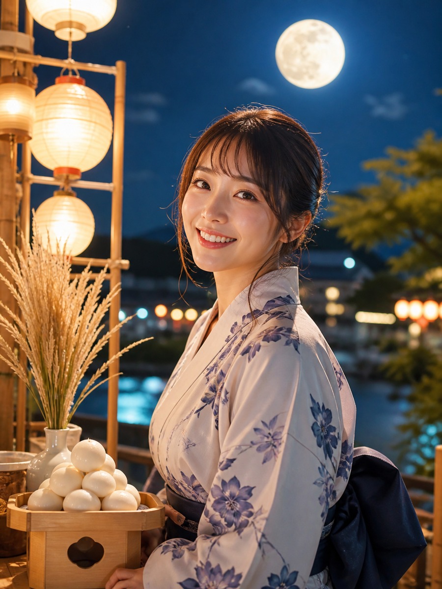 月見イベントのSNS写真の作例画像