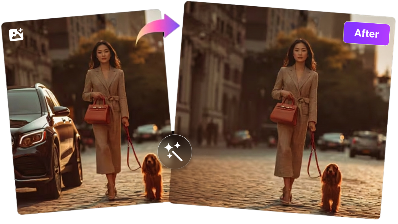 Remove background objects with AI