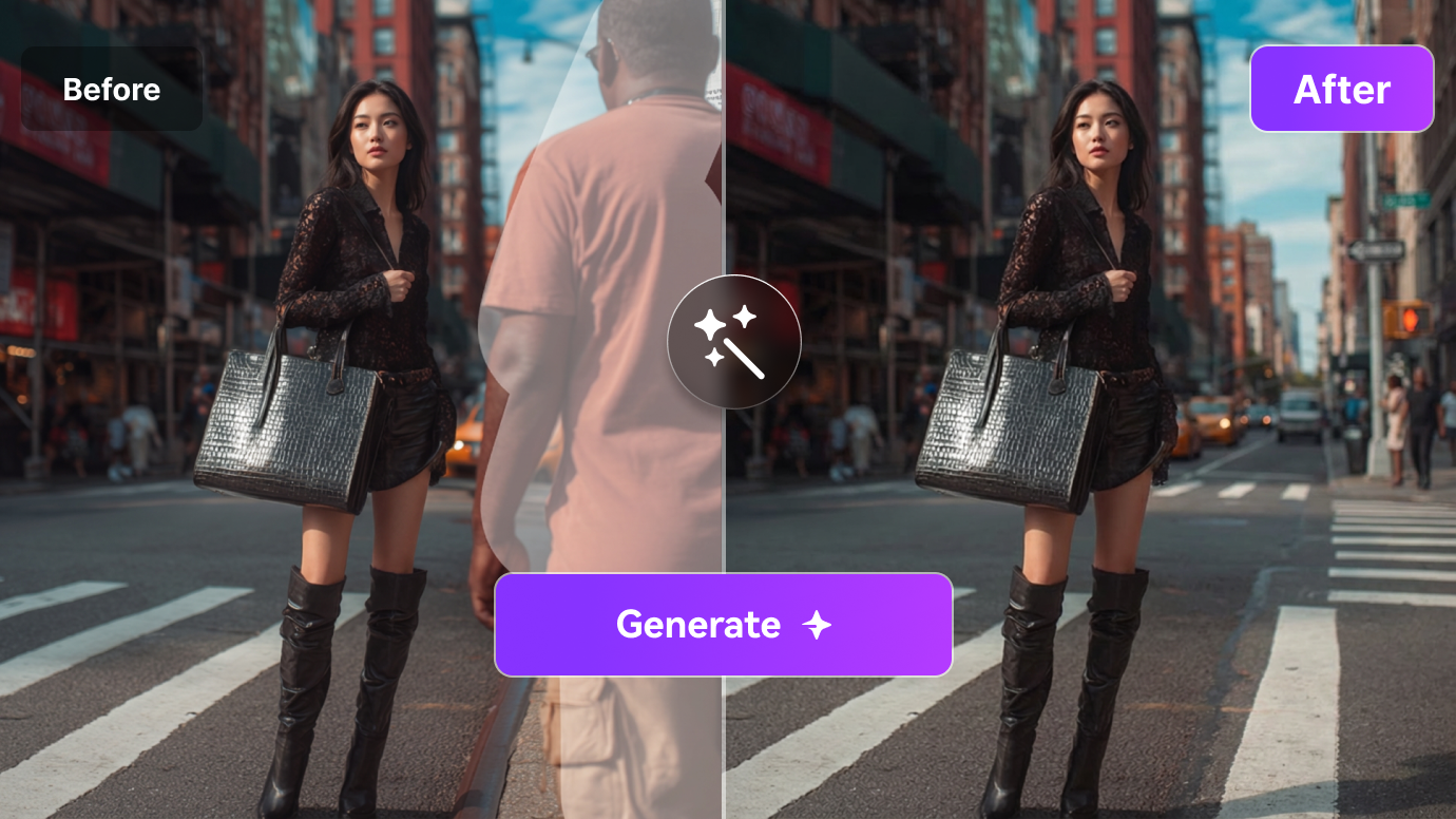Remove people from photo with AI