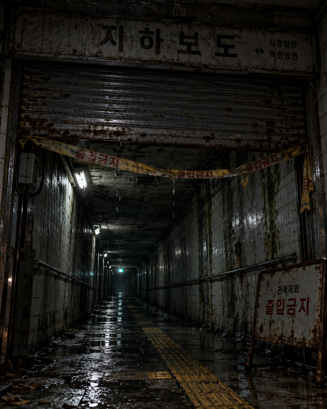 가까이 갈수록 멀어지는 출구가 있는 지하 통로 이상현상 AI 이미지