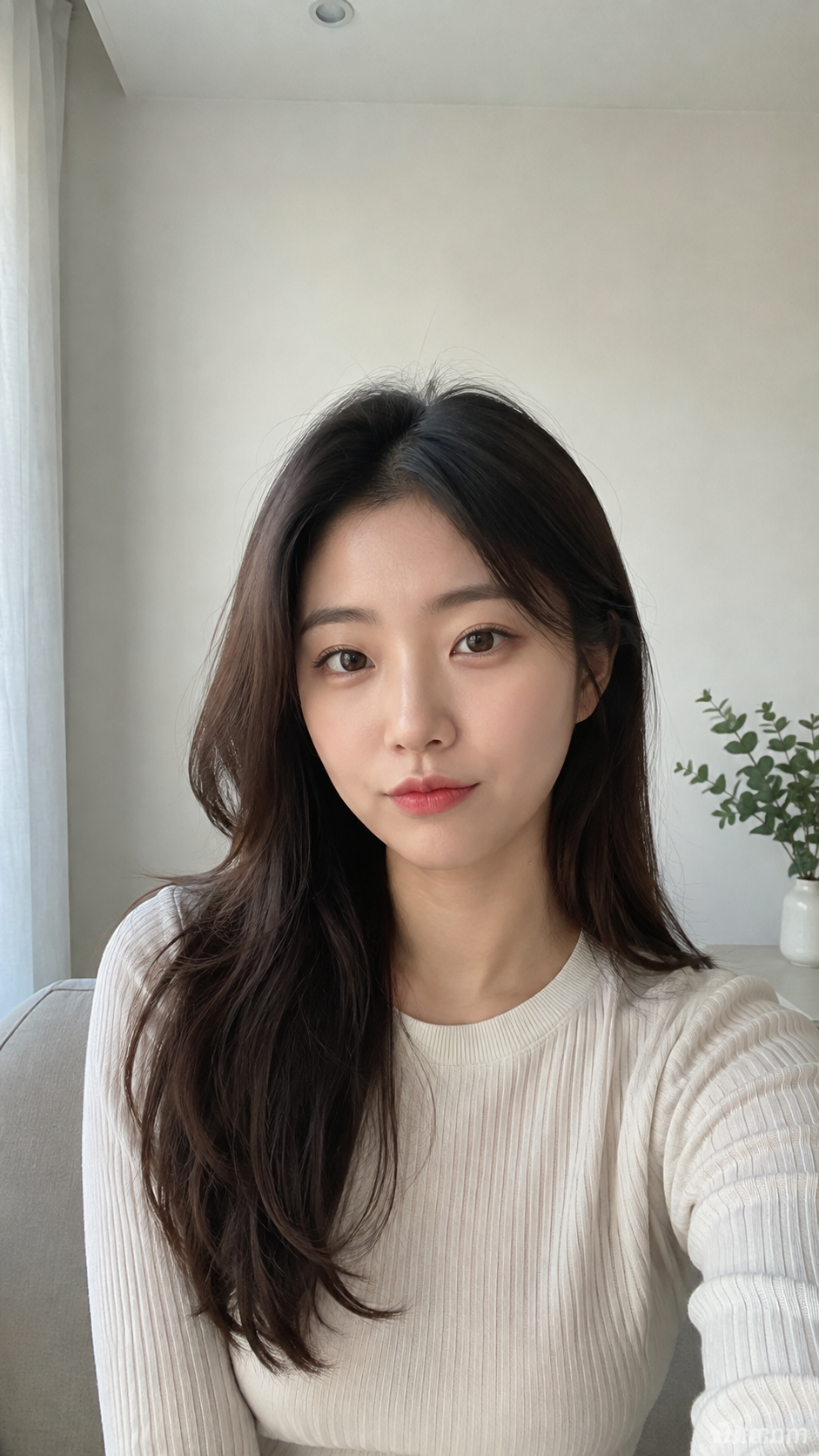 꽃다발 AI 사진 생성 전 원본 인물 사진