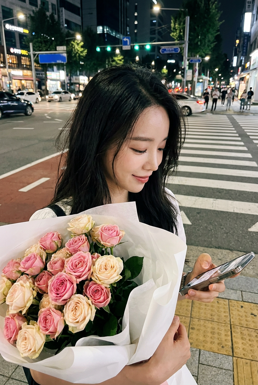 자연스러운 꽃다발 스냅사진 AI 생성 결과